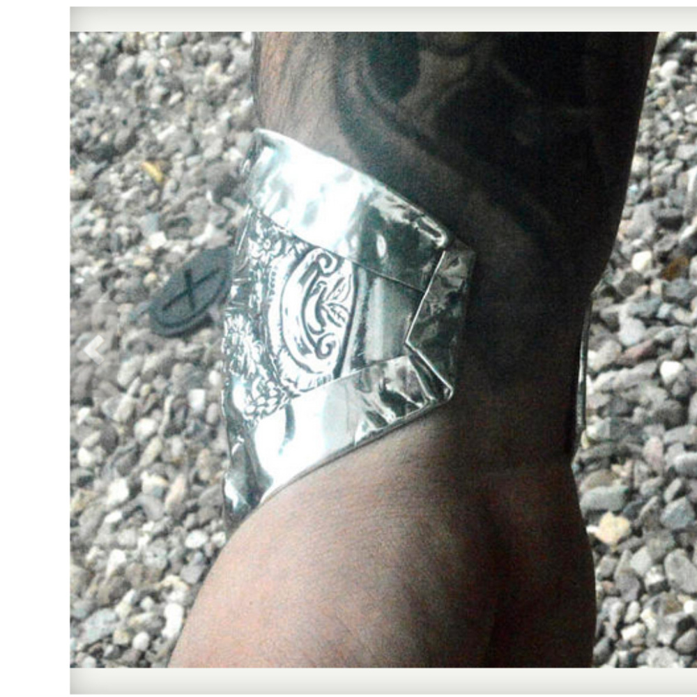 Heavy Mens Wide Sterling Silver Cuff Bracelet Dogs - Picture 4 of 8